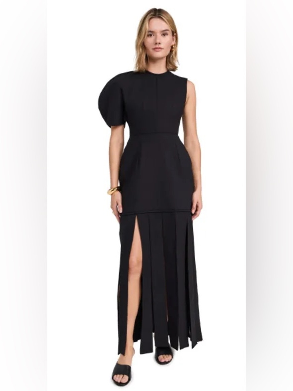 SELFI Sculptured Tassel Dress in Black Size Small